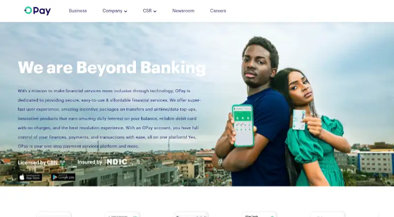 OPay's own site, as our research read it