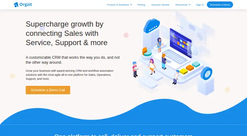 Orgzit CRM's own site, as our research read it