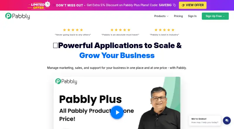 Pabbly Connect's own site, as our research read it