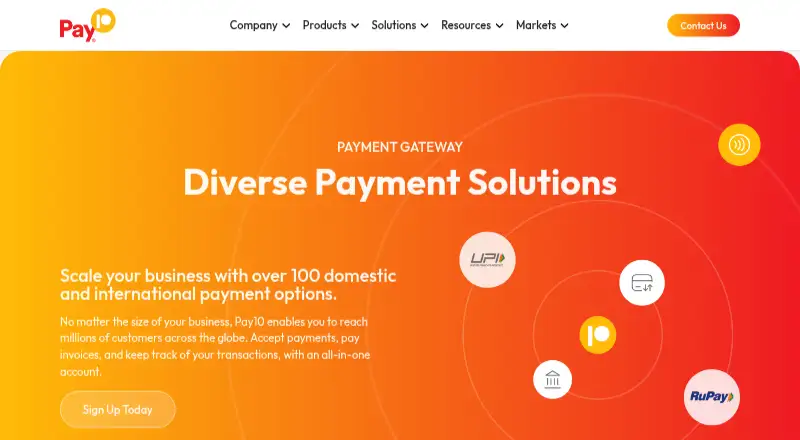 Pay10 Payment Gateway's own site, as our research read it