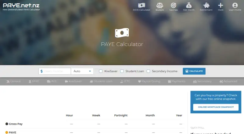 New Zealand PAYE.net.nz Calculator's own site, as our research read it