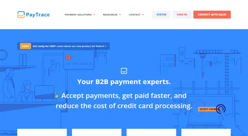 PayTrace's own site, as our research read it