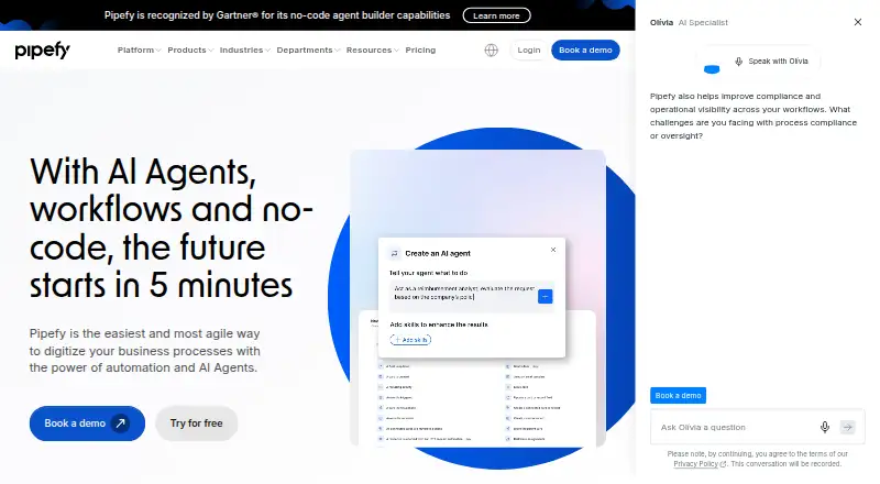 Pipefy's own site, as our research read it
