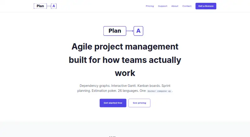 PlanA's own site, as our research read it