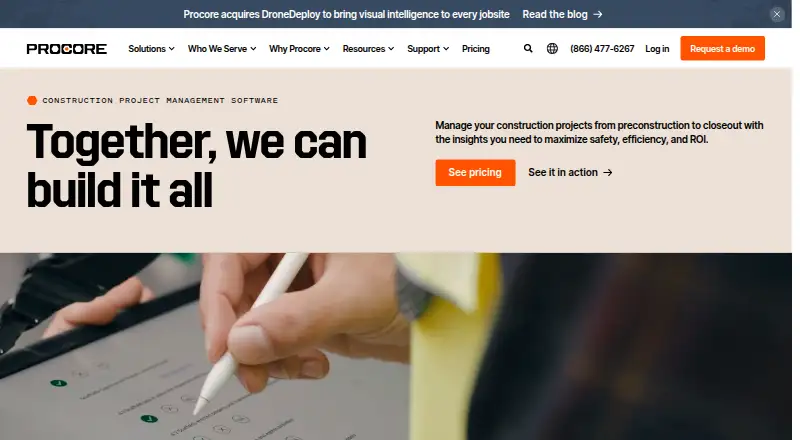 Procore's own site, as our research read it