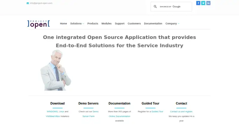project-open's own site, as our research read it