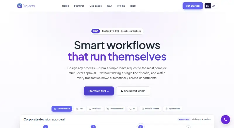 Projecto Workflow's own site, as our research read it