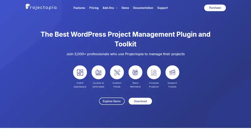 Projectopia's own site, as our research read it