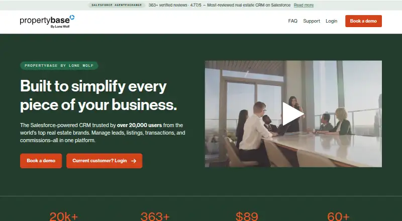 Propertybase's own site, as our research read it