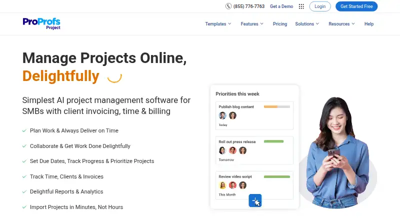 ProProfs Project's own site, as our research read it