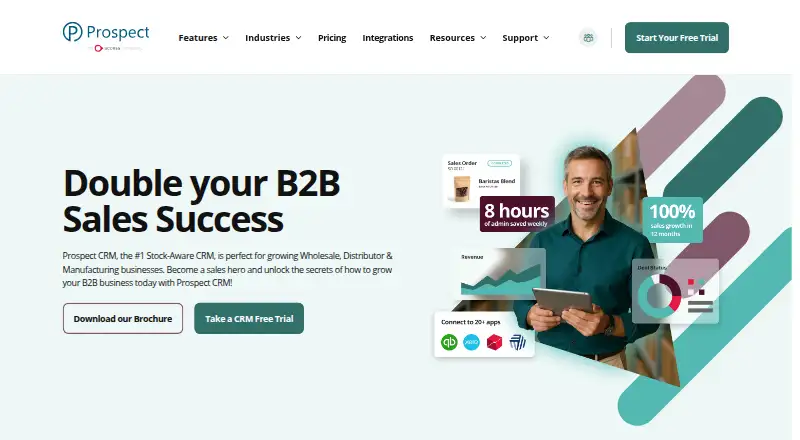 Prospect CRM's own site, as our research read it