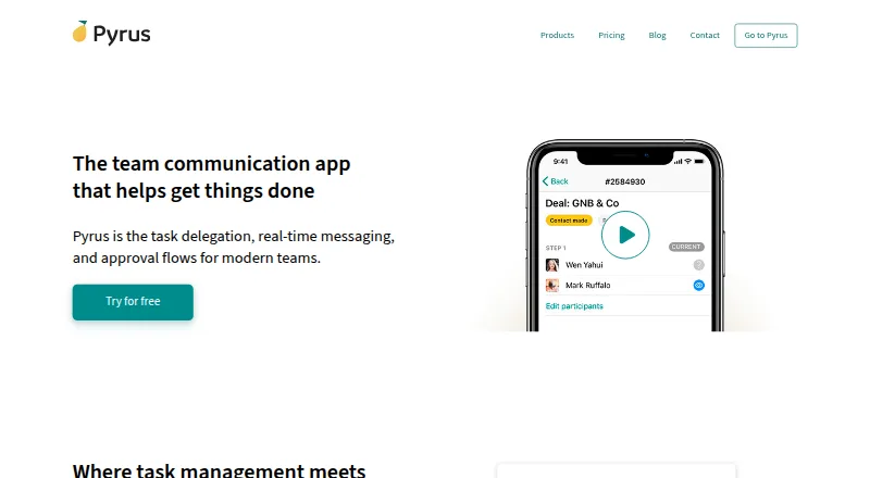 Pyrus's own site, as our research read it