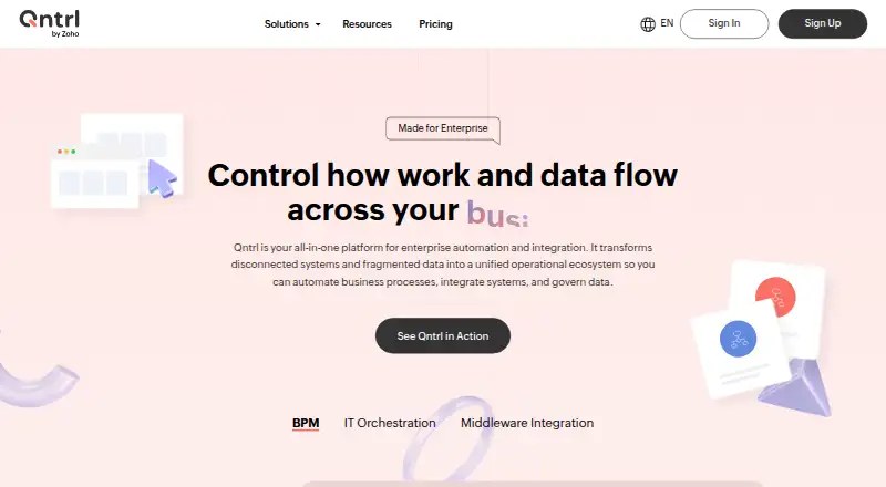 Qntrl's own site, as our research read it
