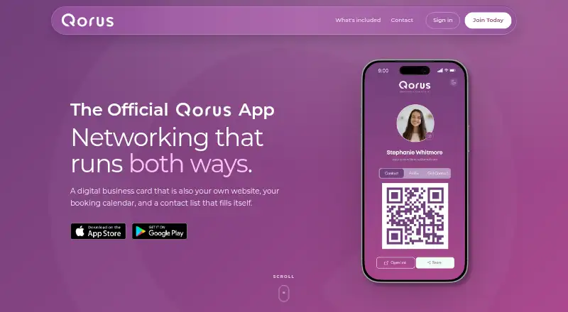 Qorus's own site, as our research read it