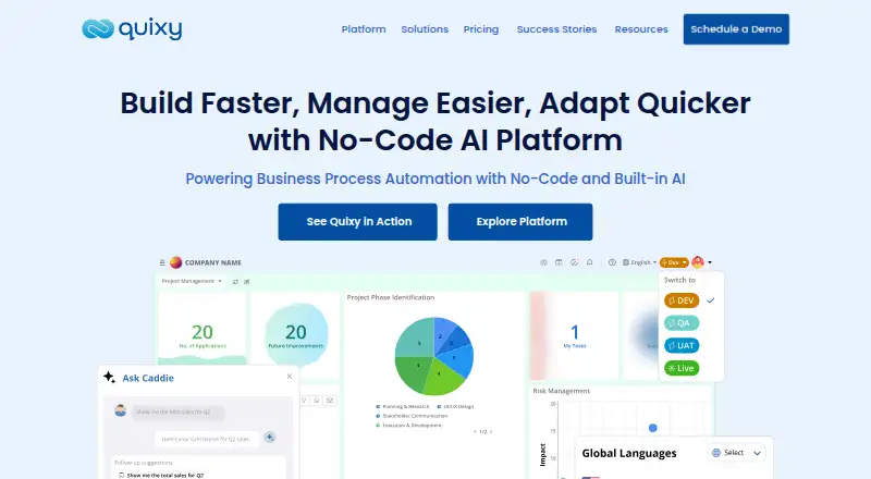 Quixy's own site, as our research read it