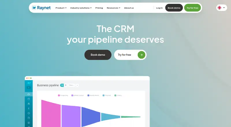 Raynet CRM's own site, as our research read it