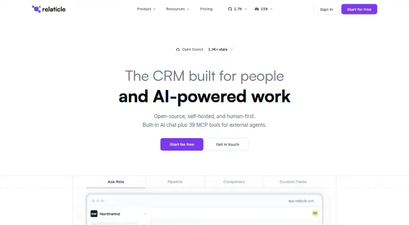 Relaticle's own site, as our research read it