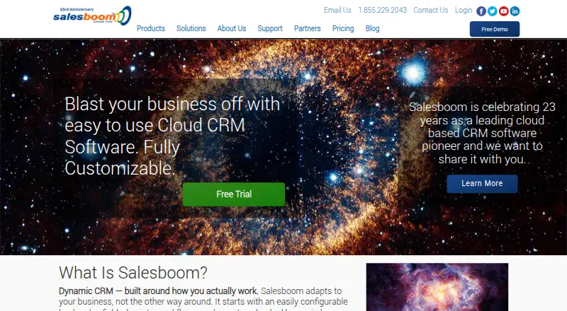 Salesboom's own site, as our research read it