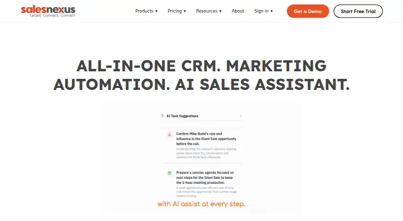 SalesNexus's own site, as our research read it