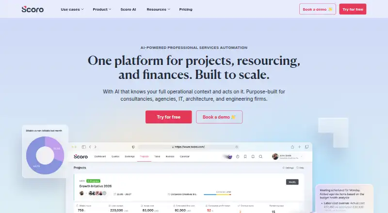 Scoro's own site, as our research read it