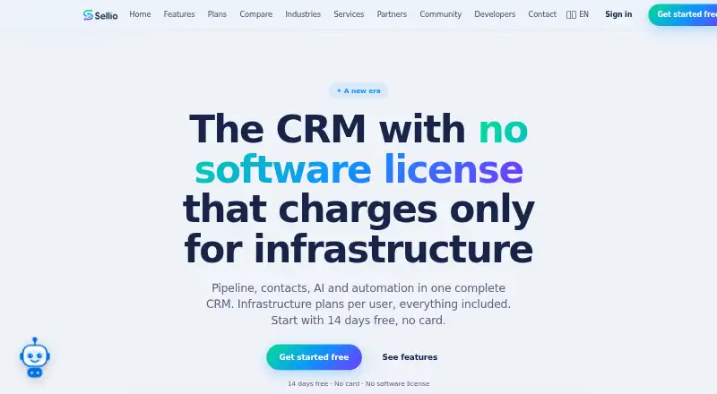SellioCRM's own site, as our research read it