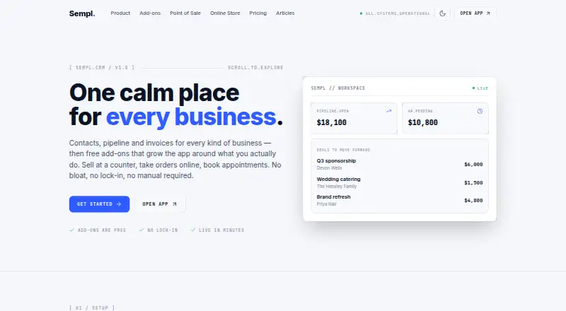 Sempl's own site, as our research read it