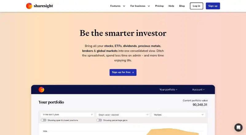 Sharesight's own site, as our research read it