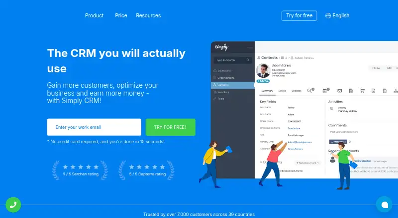 Simply CRM's own site, as our research read it