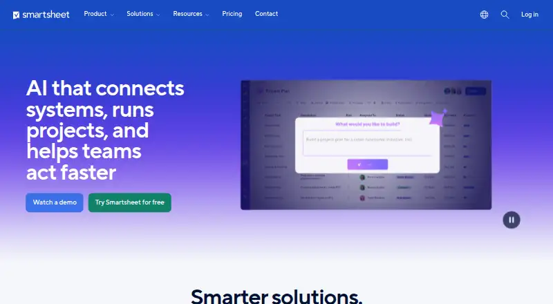 Smartsheet's own site, as our research read it