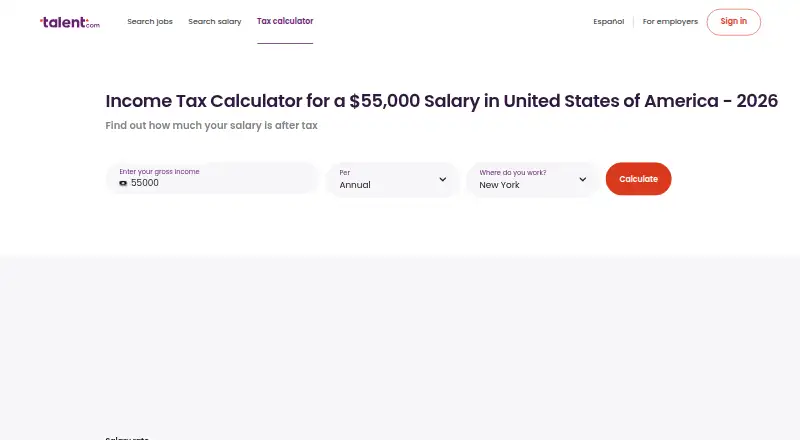 Income Tax Calculator's own site, as our research read it