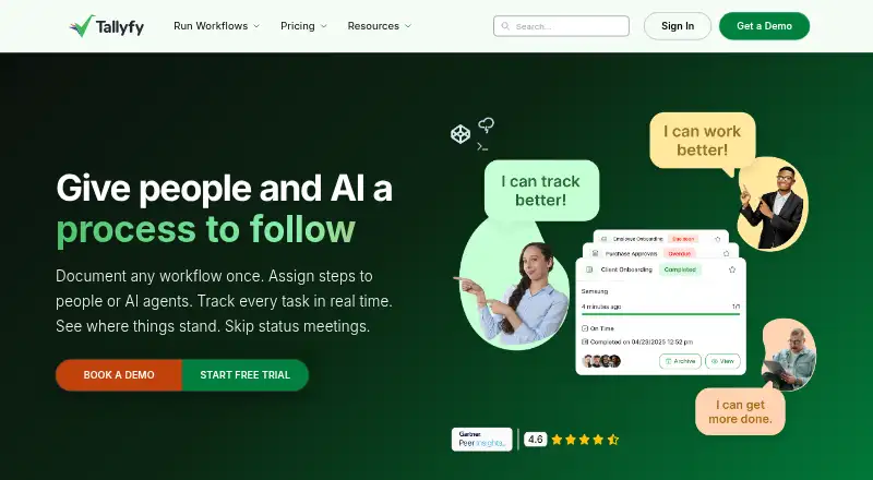 Tallyfy's own site, as our research read it