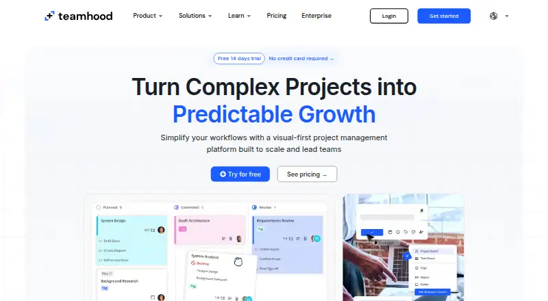 Teamhood's own site, as our research read it