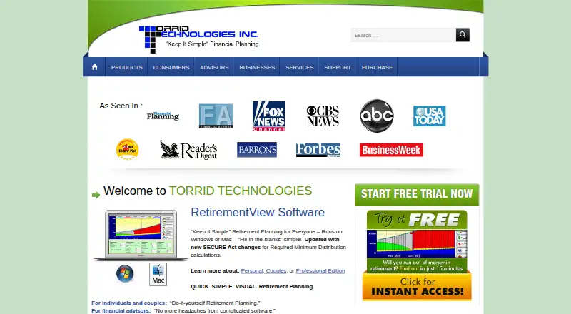 RetirementView's own site, as our research read it