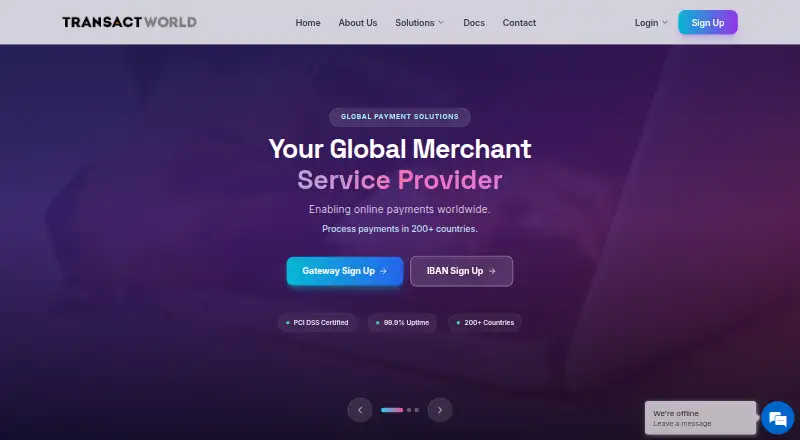 TransactWorld's own site, as our research read it