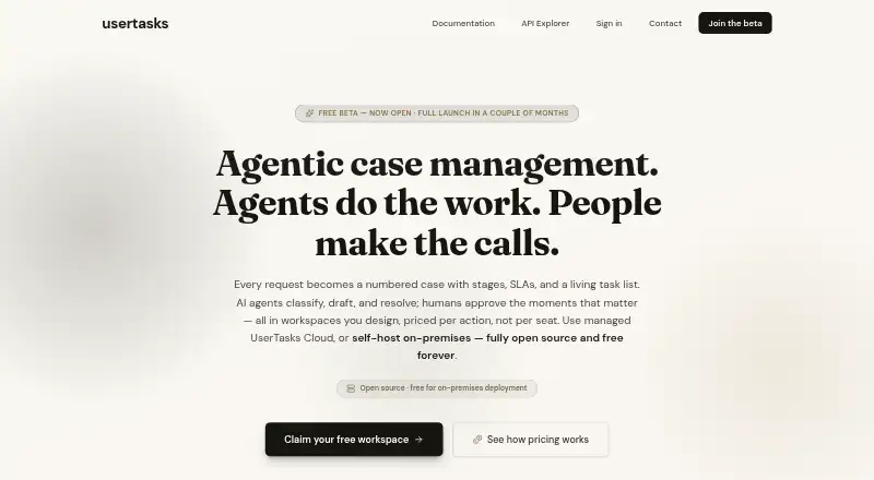 UserTasks's own site, as our research read it