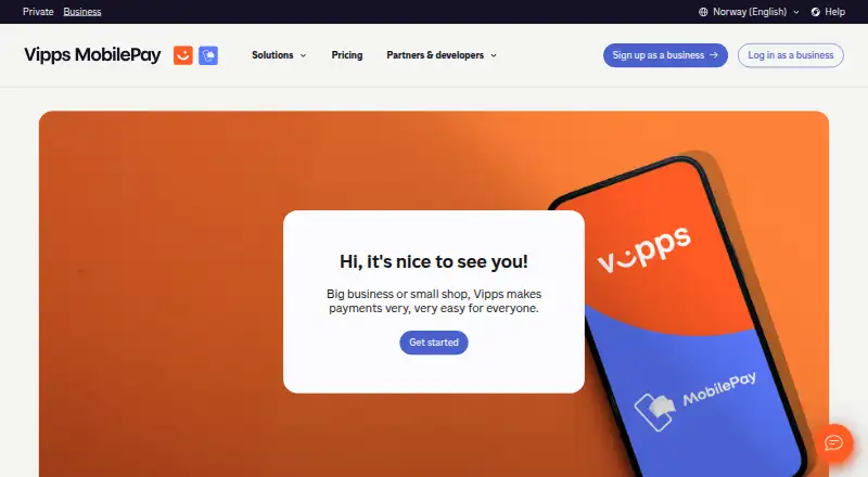 Vipps MobilePay's own site, as our research read it