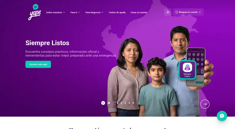 Yape's own site, as our research read it