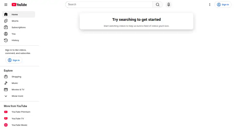 YouTube's own site, as our research read it