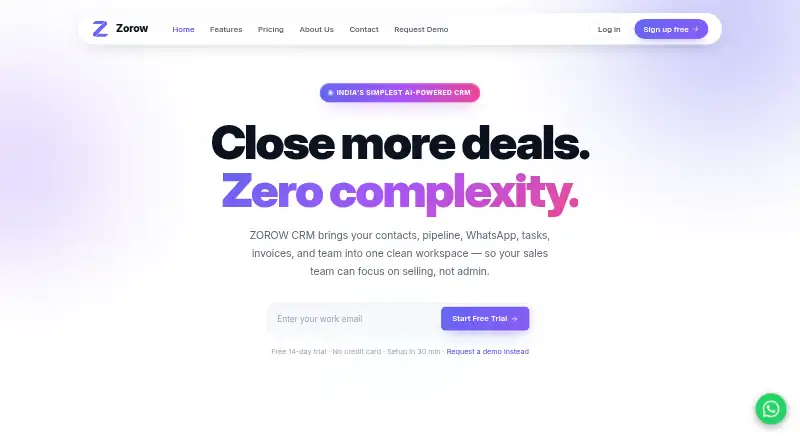 Zorow CRM's own site, as our research read it