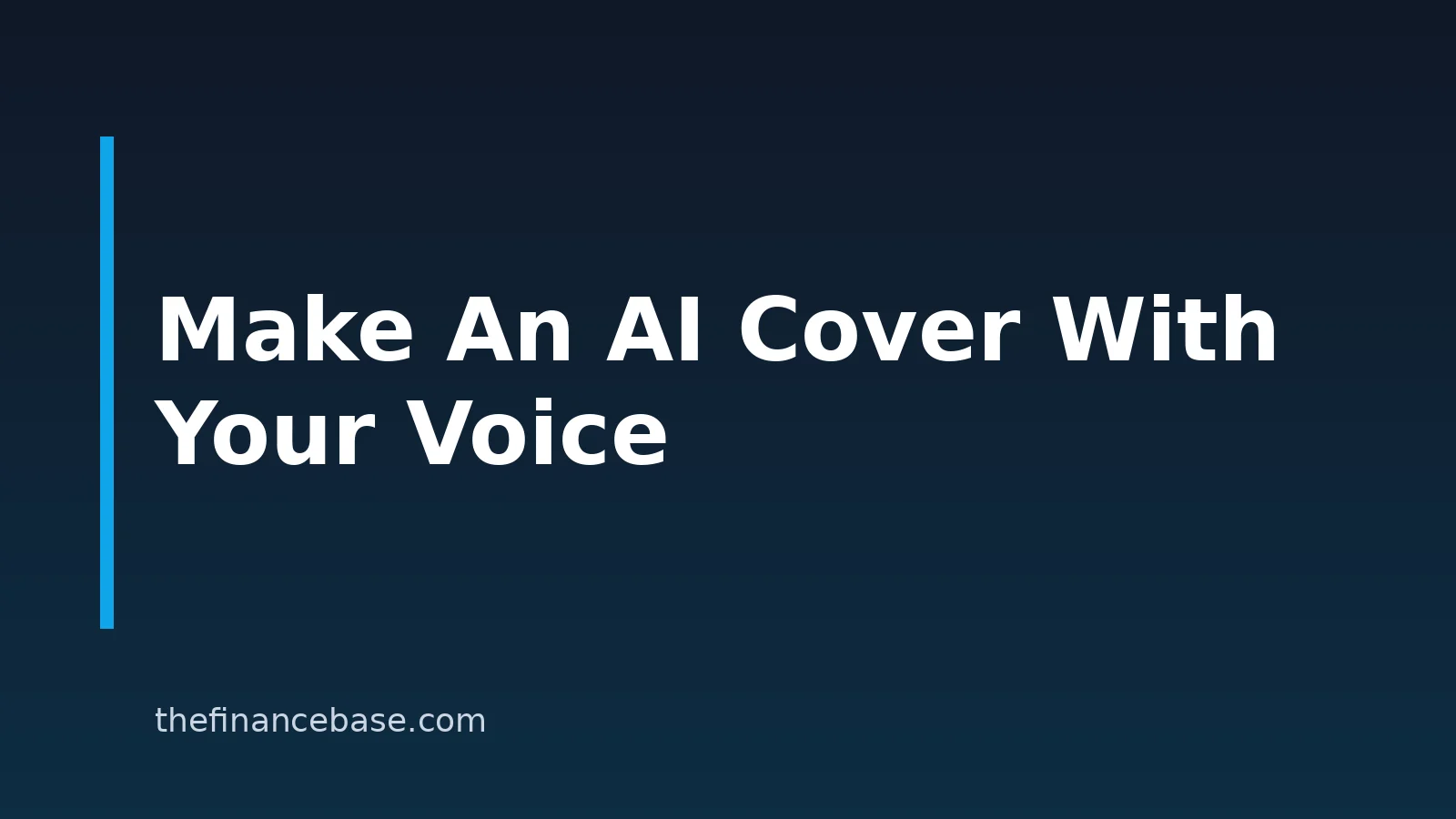 How to Make an AI Cover with Your Own Voice